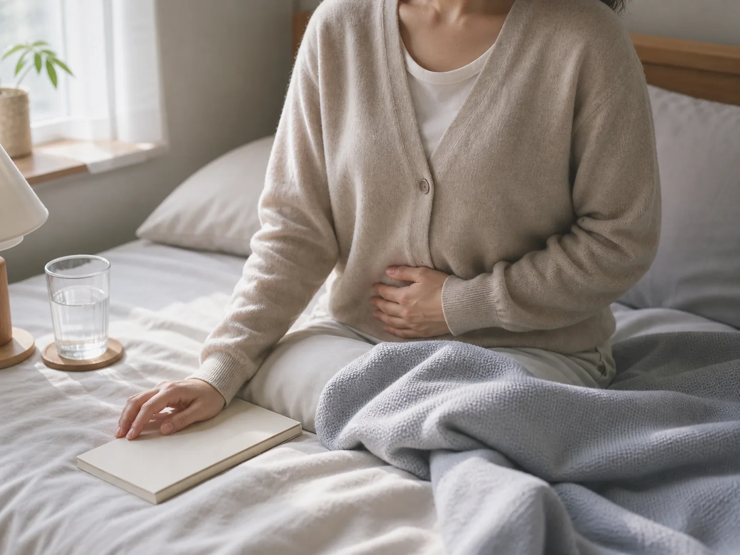 샴푸 뒤에도 두피 비듬과 가려움이 반복되어 거울 앞에서 머리선을 확인하는 장면